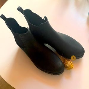 Jeffrey Campbell Black SlipOn Rain Boots